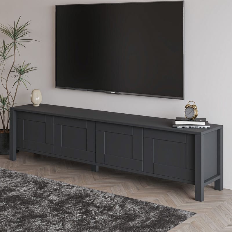 Belor TV-benk 160x45x35 cm - Antrasitt - Møbler - TV- & Mediamøbler - TV benk & mediabenk