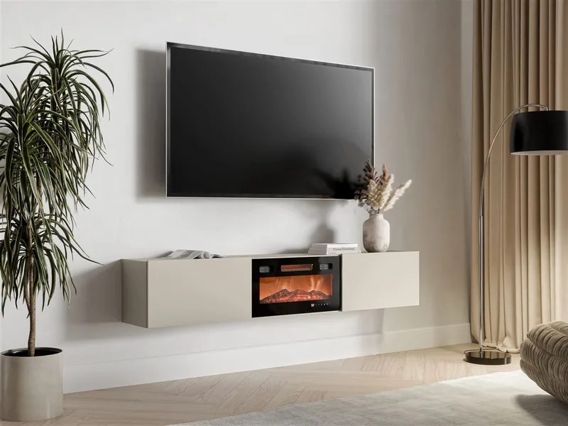 Berik TV-benk 180 cm - beige og svart - Møbler - TV- & Mediamøbler - TV benk & mediabenk