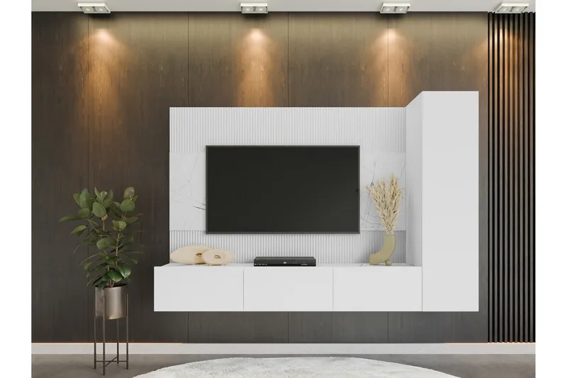 Bernice Tv-Skap 220x38 cm - Beige - Møbler - TV- & Mediamøbler - TV-møbelsett