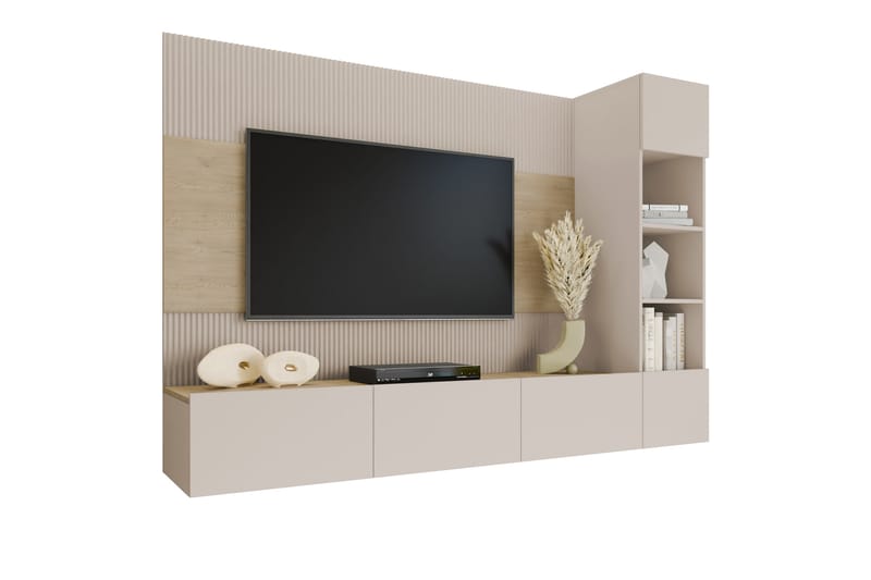 Bernice Tv-Skap 220x38 cm - Beige - Møbler - TV- & Mediamøbler - TV-skap