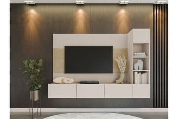 Bernice Tv-Skap 220x38 cm - Beige - Møbler - TV- & Mediamøbler - TV-skap