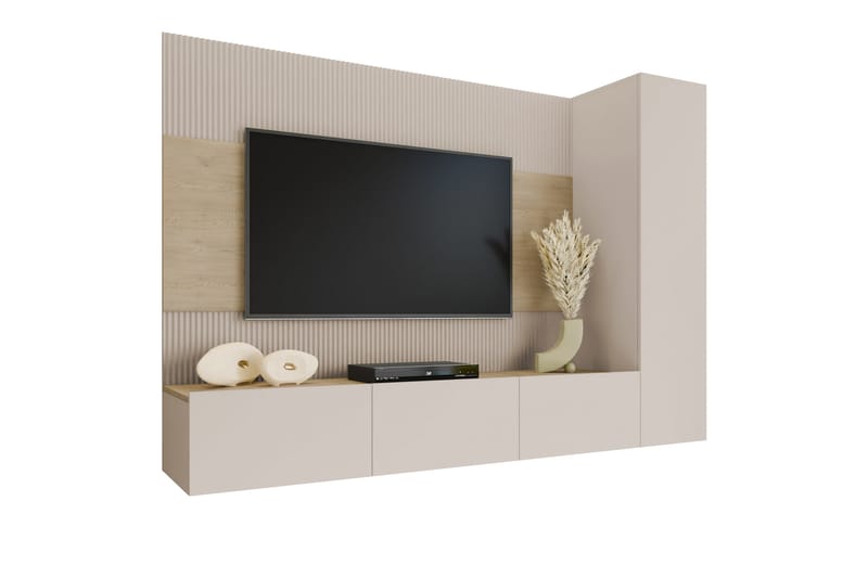 Bernice Tv-Skap 220x38 cm - Beige - Møbler - TV- & Mediamøbler - TV-skap