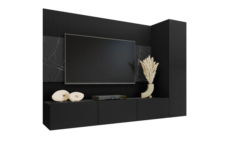 Bernice Tv-Skap 220x38 cm - Svart - Møbler - TV- & Mediamøbler - TV-skap