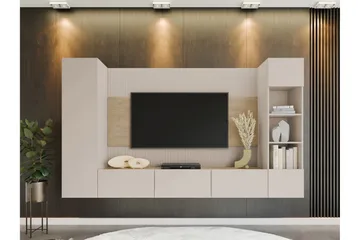 Bernice Tv-Skap 260x38 cm - Beige - Møbler - TV- & Mediamøbler - TV-møbelsett