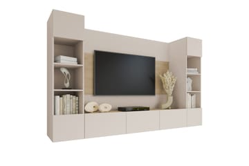 Bernice Tv-Skap 260x38 cm - Beige - Møbler - TV- & Mediamøbler - TV-møbelsett