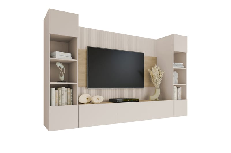 Bernice Tv-Skap 260x38 cm - Beige - Møbler - TV- & Mediamøbler - TV-skap