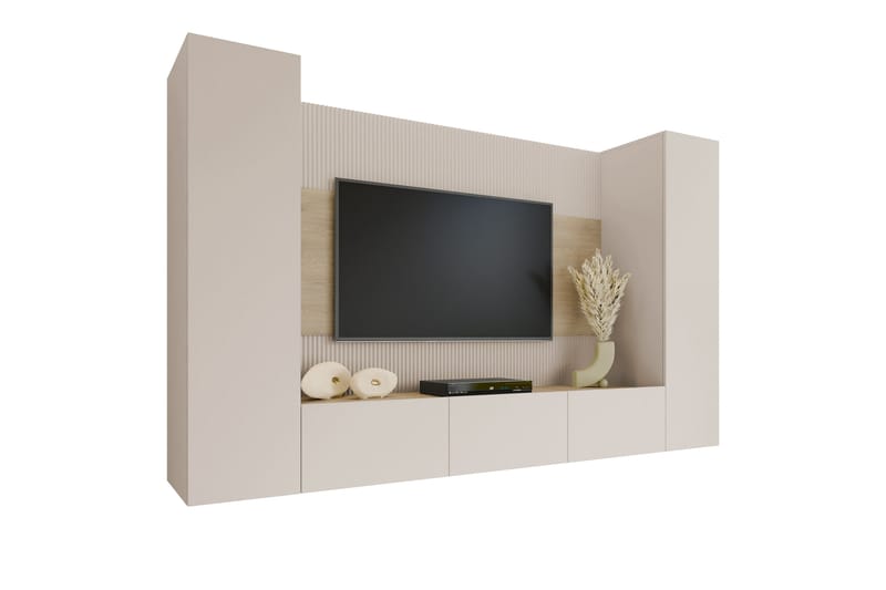 Bernice Tv-Skap 260x38 cm - Beige - Møbler - TV- & Mediamøbler - TV-skap