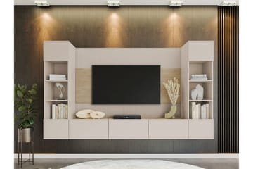 Bernice Tv-Skap 260x38 cm - Beige - Møbler - TV- & Mediamøbler - TV-møbelsett
