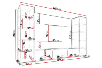 Bernice Tv-Skap 260x38 cm - Grønn - Møbler - TV- & Mediamøbler - TV-møbelsett