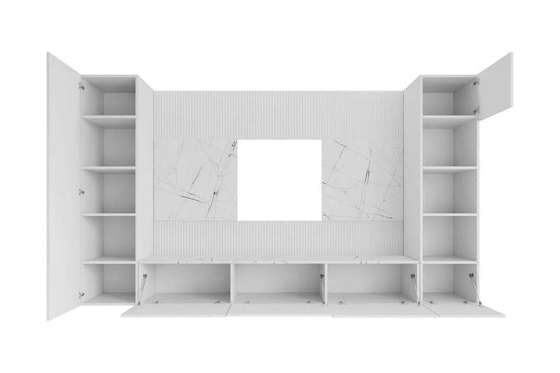 Bernice Tv-Skap 260x38 cm - Hvit - Møbler - TV- & Mediamøbler - TV-møbelsett