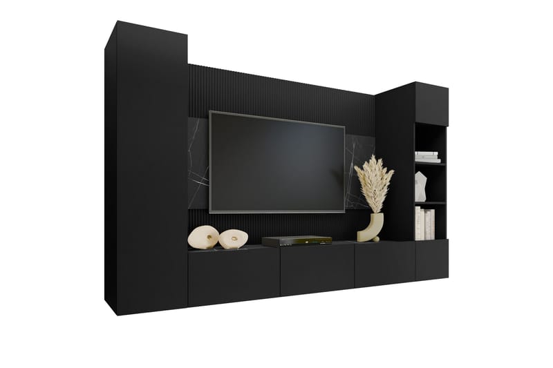 Bernice Tv-Skap 260x38 cm - Svart - Møbler - TV- & Mediamøbler - TV-skap