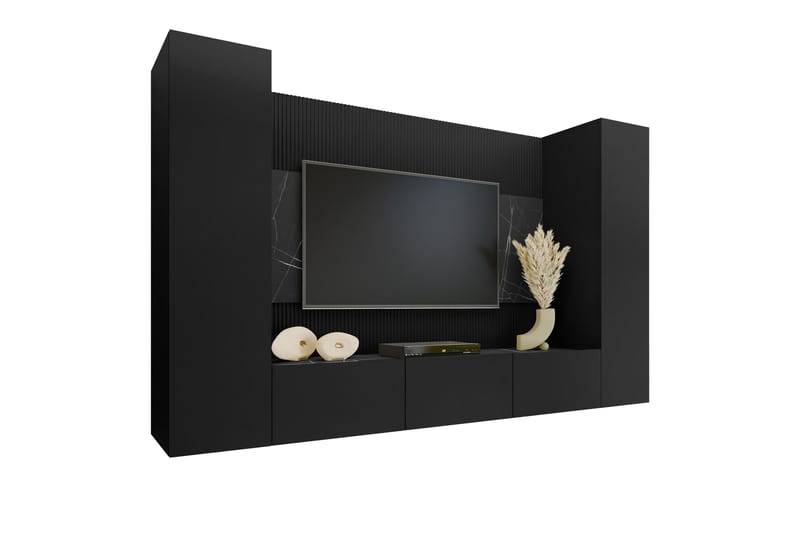 Bernice Tv-Skap 260x38 cm - Svart - Møbler - TV- & Mediamøbler - TV-skap
