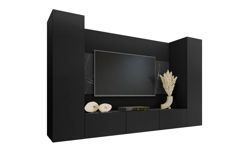 Bernice Tv-Skap 260x38 cm, Svart