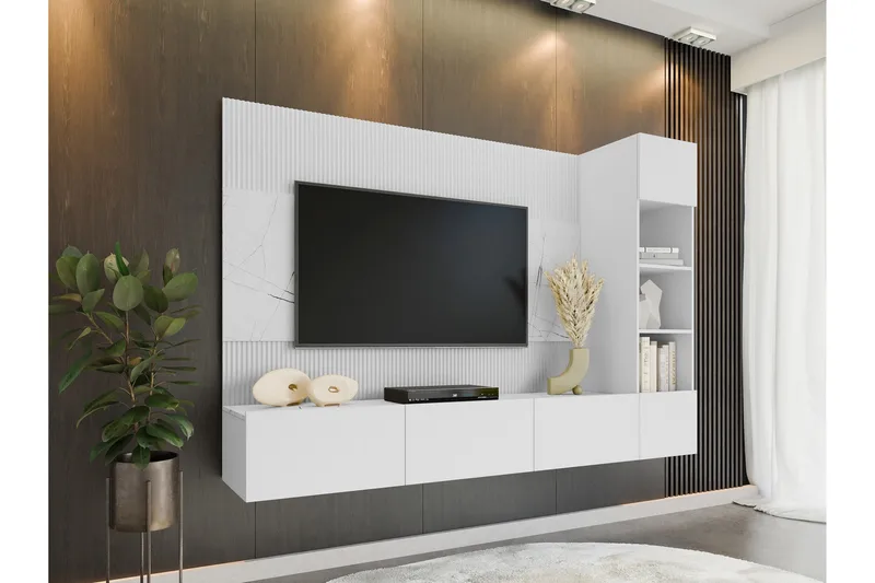 Bernice TV-skap 38x150 cm - Hvit - Møbler - TV- & Mediamøbler - TV-møbelsett