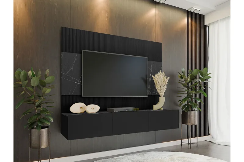 Bernice TV-skap 38x150 cm - Svart - Møbler - TV- & Mediamøbler - TV-møbelsett