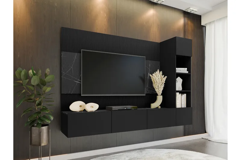 Bernice TV-skap 38x150 cm - Svart - Møbler - TV- & Mediamøbler - TV-møbelsett