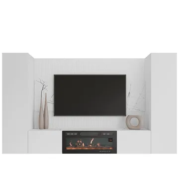 Bernice TV-veggskap 260 cm elektrisk peis med varmefunksjon og LED-belysning