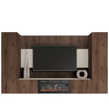 Bernice TV-veggskap 260 cm elektrisk peis med varmefunksjon og LED-belysning