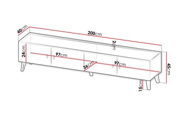 Betsi Tv-Benk 200x40 cm - Møbler - TV- & Mediamøbler - TV benk & mediabenk