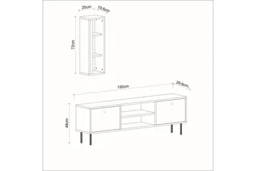 Bien TV-benk 150 cm - Hvit - Møbler - TV- & Mediamøbler - TV benk & mediabenk