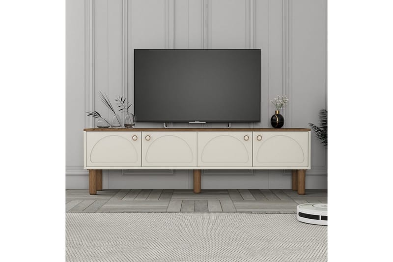 Bohemsk TV-benk 180 cm - Cremehvit/Multifarget - Møbler - TV- & Mediamøbler - TV benk & mediabenk