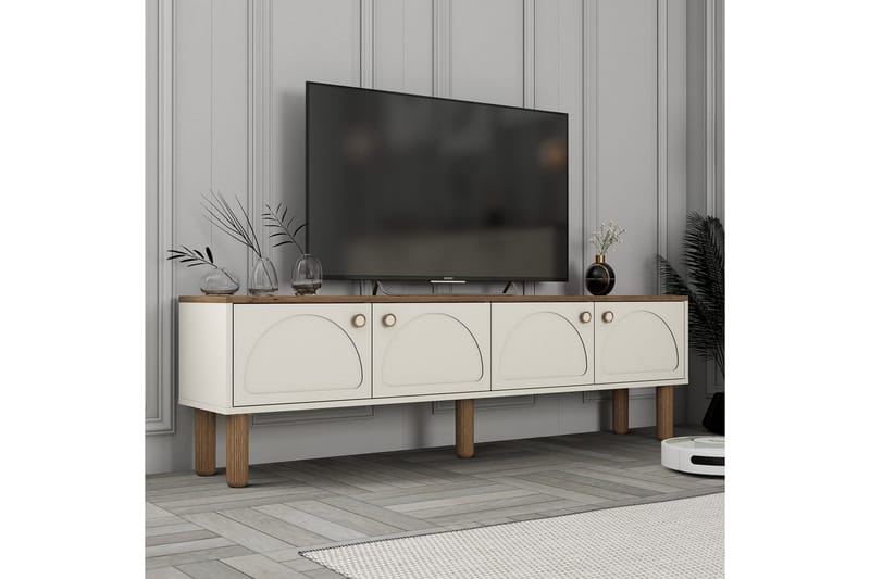 Bohemsk TV-benk 180 cm - Cremehvit/Multifarget - Møbler - TV- & Mediamøbler - TV benk & mediabenk