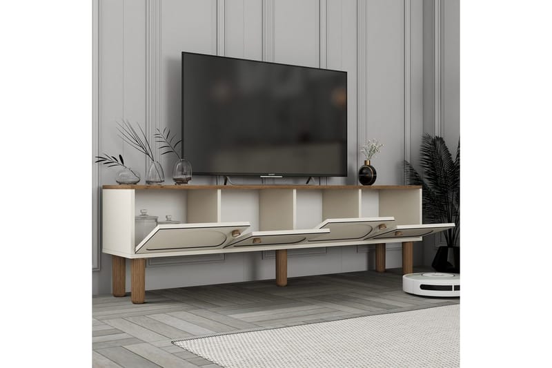 Bohemsk TV-benk 180 cm - Cremehvit/Multifarget - Møbler - TV- & Mediamøbler - TV benk & mediabenk