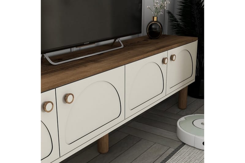 Bohemsk TV-benk 180 cm - Cremehvit/Multifarget - Møbler - TV- & Mediamøbler - TV benk & mediabenk
