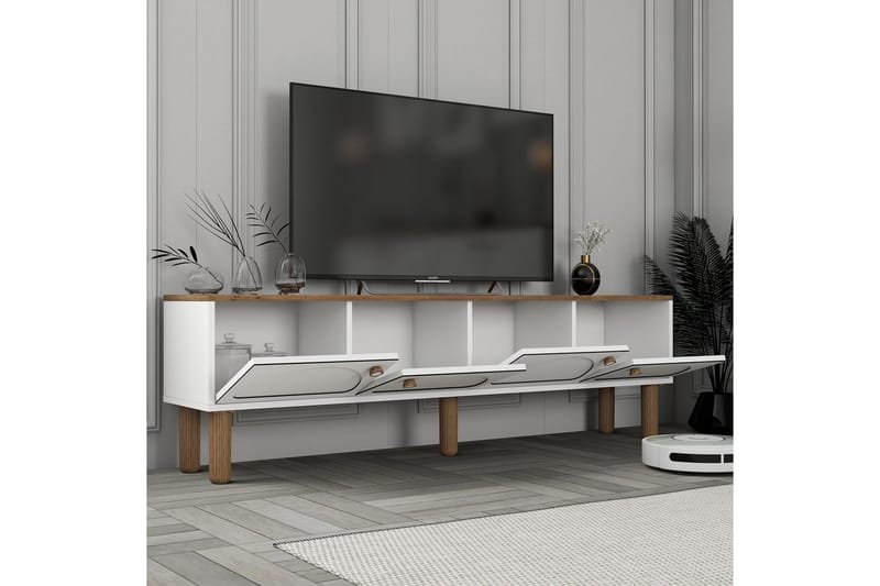 Bohemsk TV-benk 180 cm - Hvit - Møbler - TV- & Mediamøbler - TV benk & mediabenk
