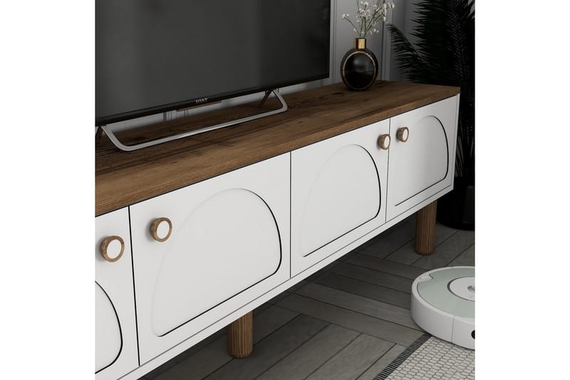 Bohemsk TV-benk 180 cm - Hvit - Møbler - TV- & Mediamøbler - TV benk & mediabenk
