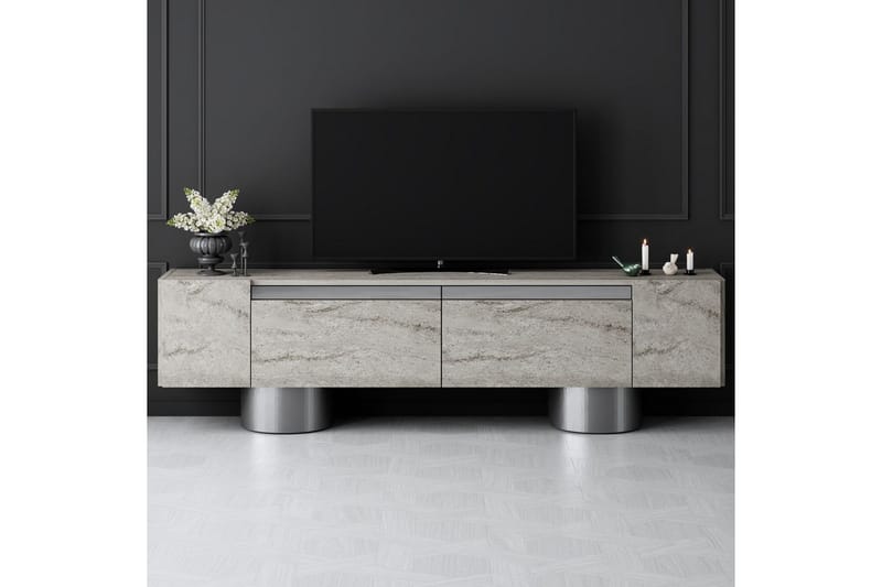 Bohemsk TV-benk 180 cm - Natur/Sølv - Møbler - TV- & Mediamøbler - TV benk & mediabenk