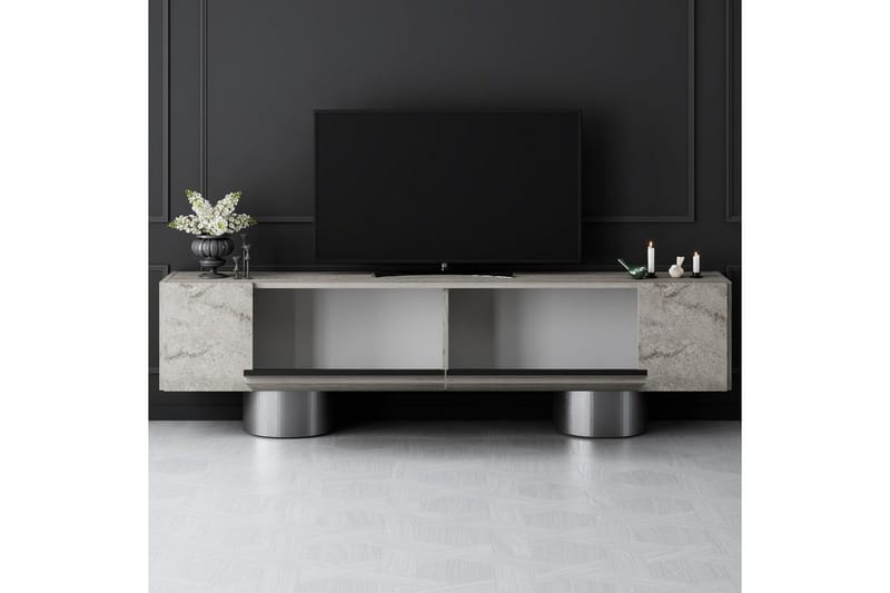 Bohemsk TV-benk 180 cm - Natur/Sølv - Møbler - TV- & Mediamøbler - TV benk & mediabenk