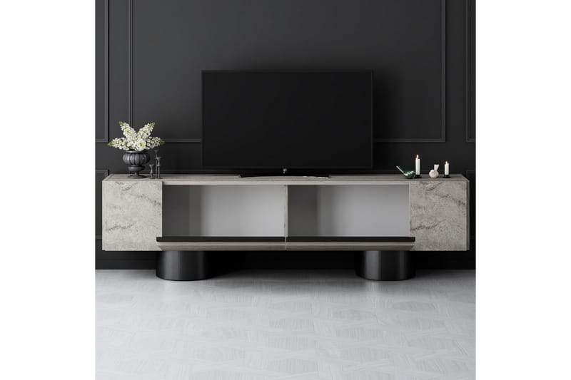Bohemsk TV-benk 180 cm - Natur/Svart - Møbler - TV- & Mediamøbler - TV benk & mediabenk