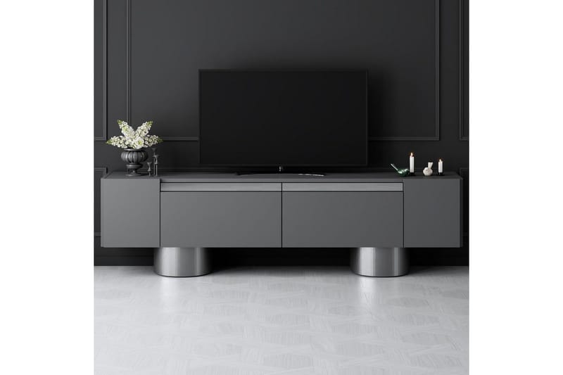 Bohemsk TV-benk 180 cm - Sølv/Antrasitt - Møbler - TV- & Mediamøbler - TV benk & mediabenk