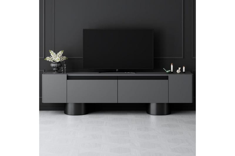 Bohemsk TV-benk 180 cm - Svart/Antrasitt - Møbler - TV- & Mediamøbler - TV benk & mediabenk