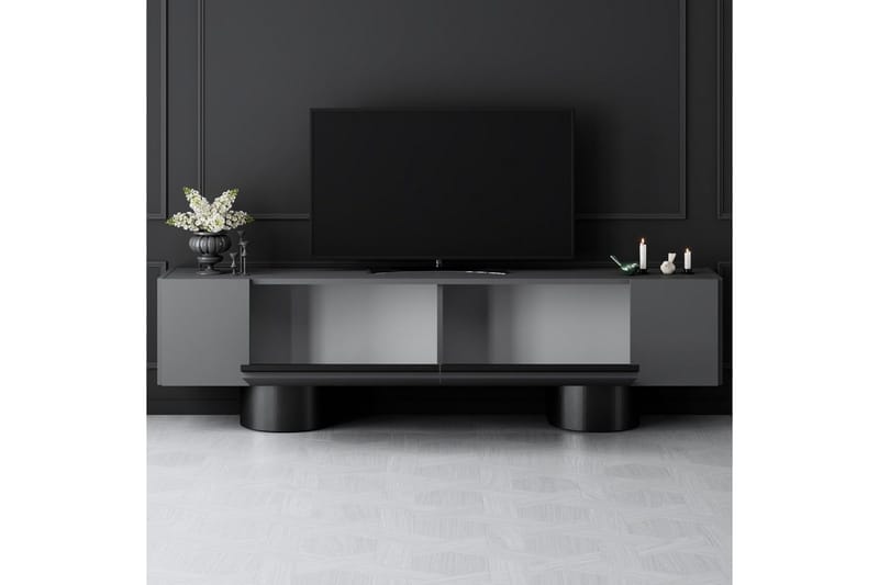Bohemsk TV-benk 180 cm - Svart/Antrasitt - Møbler - TV- & Mediamøbler - TV benk & mediabenk