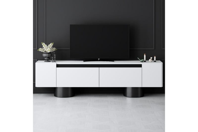 Bohemsk TV-benk 180 cm - Svart/Hvit - Møbler - TV- & Mediamøbler - TV benk & mediabenk