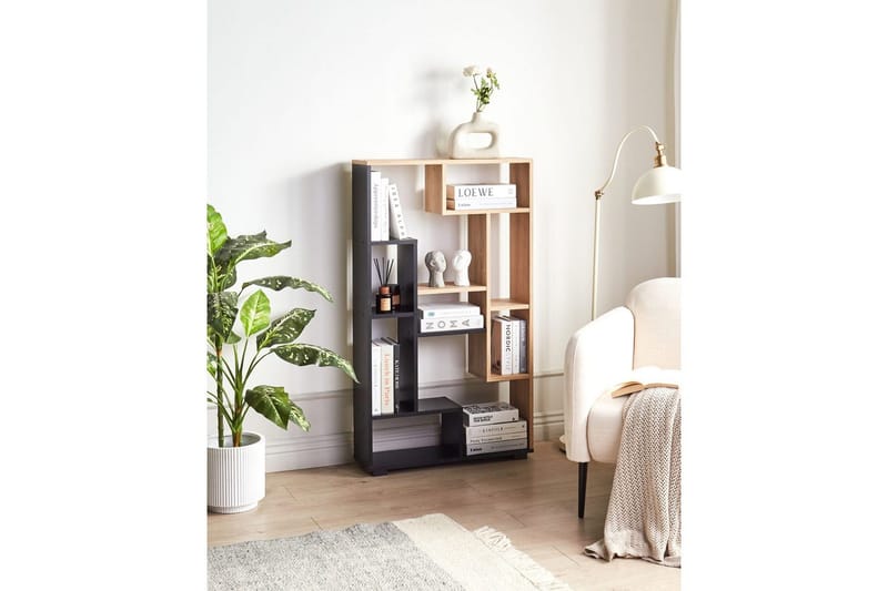Bokhylle Alma Lyst tre, svart - Lyst tre, svart - Oppbevaring - Hylle - Bokhylle