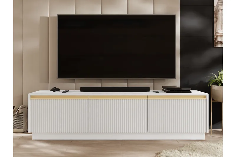 Bolstan TV-benk 182 cm - Hvit - Møbler - TV- & Mediamøbler - TV benk & mediabenk