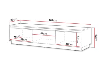 Bolstan TV-benk 182 cm - Hvit - Møbler - TV- & Mediamøbler - TV benk & mediabenk