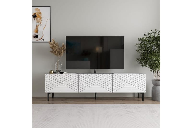 Botswana TV-benk 160 cm - Hvit - Møbler - TV- & Mediamøbler - TV benk & mediabenk