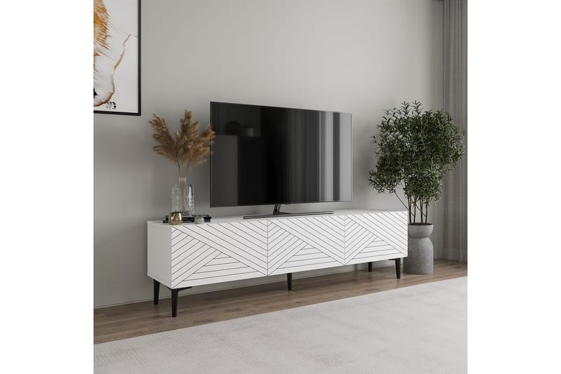 Botswana TV-benk 160 cm - Hvit - Møbler - TV- & Mediamøbler - TV benk & mediabenk