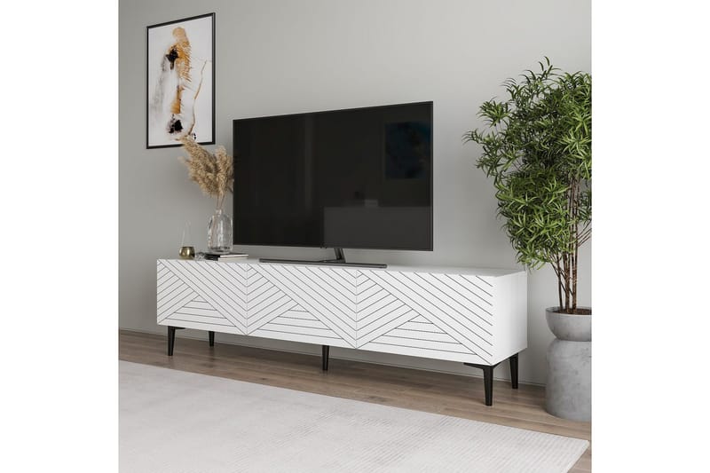Botswana TV-benk 160 cm - Hvit - Møbler - TV- & Mediamøbler - TV benk & mediabenk