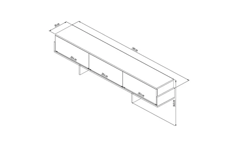 Brin TV-benk 180 cm - Natur/Brun - Møbler - TV- & Mediamøbler - TV benk & mediabenk