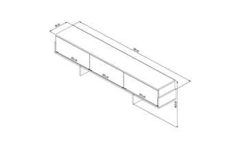 Brin TV-benk 180 cm - Natur/Hvit - Møbler - TV- & Mediamøbler - TV benk & mediabenk