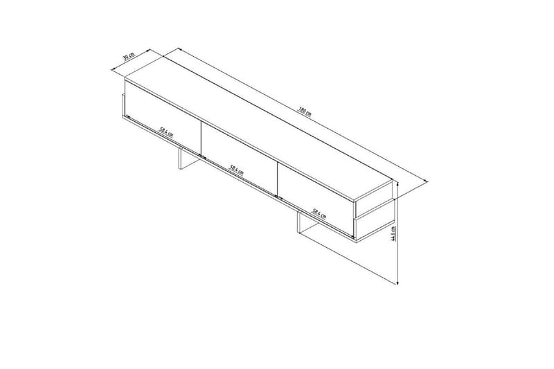 Brin TV-benk 180 cm - Natur/Hvit - Møbler - TV- & Mediamøbler - TV benk & mediabenk