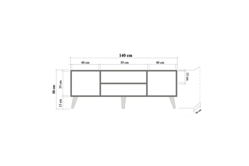Brokind TV-Benk 140 cm - Brun - Møbler - TV- & Mediamøbler - TV benk & mediabenk