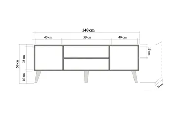 Brokind TV-Benk 140 cm - Brun - Møbler - TV- & Mediamøbler - TV benk & mediabenk