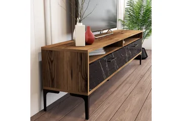 Brutorp TV-benk 180 cm - Valnøtt/Svart Marmor - Møbler - TV- & Mediamøbler - TV benk & mediabenk