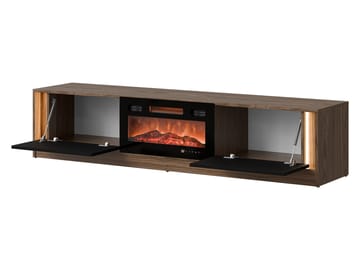 Brylin TV-benk 180 cm med peis med varmefunksjon - Beige|svart - Møbler - TV- & Mediamøbler - TV benk & mediabenk